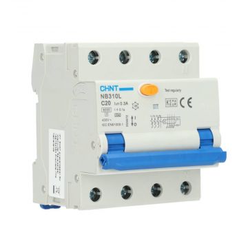 Chint differentieelautomaat 3-polig+nul 20A C-curve 300mA (2015C20300)