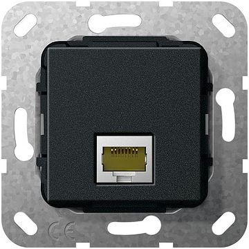 Gira basiselement RJ45 cat6A 10Gbit - zwart (569510)