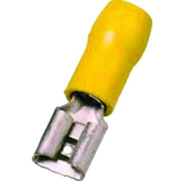 Intercable Q-serie DIN geïsoleerde vlaksteekhuls 0,1-0,5 mm² 2,8x0,5 messing - geel per 100 stuks (ICIQ0525FH)