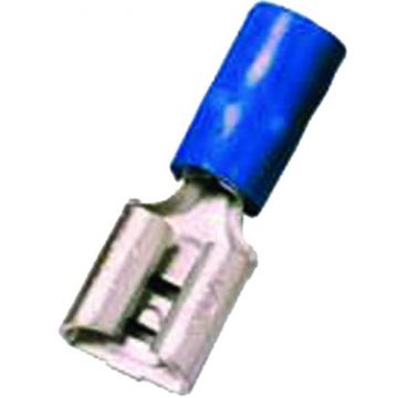 Intercable Q-serie DIN geïsoleerde vlaksteekhuls 1,5-2,5 mm² 4,8x0,5 messing - blauw per 100 stuks (ICIQ245FH)