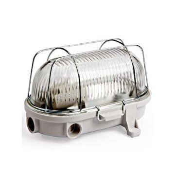 Koopman bulley thermoplast E27 230V max. 60W IP44 - grijs (7040T)