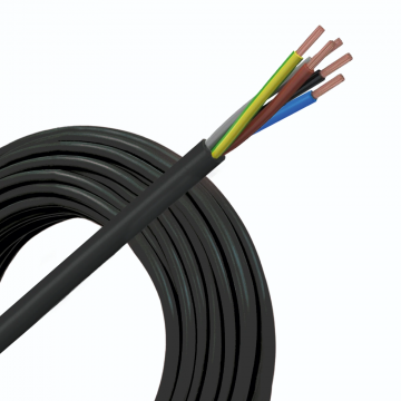 Helukabel VMVL (H05VV-F) kabel 5x0.75mm2 zwart per rol 100 meter
