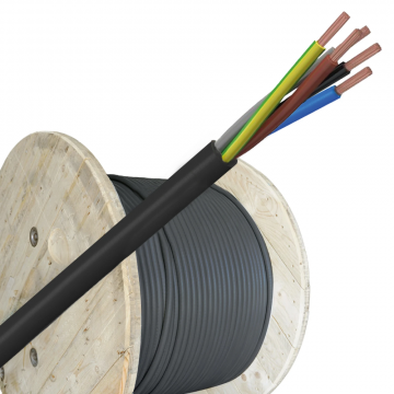 Helukabel VMVL (H05VV-F) kabel 5x0.75mm2 zwart per haspel 500 meter