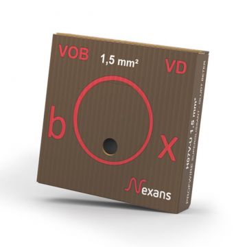 NEXANS VOB draad (H07V-U) 1.5mm2 bruin rol 100 meter (10546311)