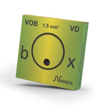NEXANS VOB draad (H07V-U) 1.5mm2 groen/geel rol 100 meter (10546312)