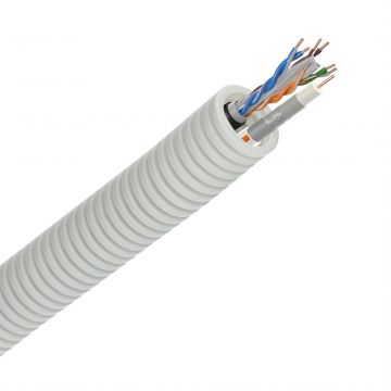 Snelflex flexibele buis telenet TRI6 + data U/UTP CAT-5e - 20mm per rol 100 meter (SFTRI6UTP5E)