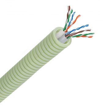 Green flex flexibele buis 2x data U/UTP CAT6 - 20mm per rol 100 meter (HFUTP6/2)