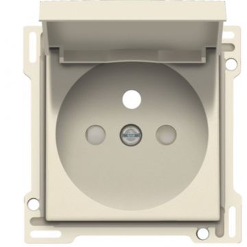 Niko centraalplaat voor stopcontact met klapdeksel, penaarde en kinderveiligheid inbouwdiepte 28,5mm - Original Cream (100-66603)