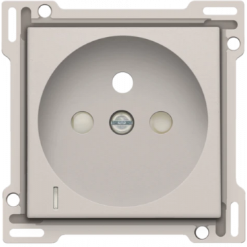 Niko centraalplaat voor stopcontact met penaarde, kinderveiligheid en spanningsaanduiding inbouwdiepte 34mm - Original Light Grey (102-66607)