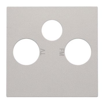 Niko centraalplaat voor 2 enkelvoudige coaxaansluitingen voor TV/FM en een satellietaansluiting - Original Light Grey (102-69551)