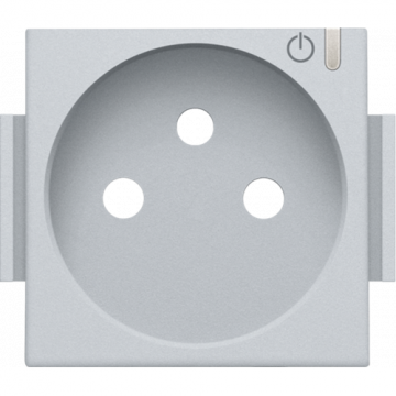 Niko centraalplaat voor stopcontact SmartHome Zigbee met penaarde en kinderveiligheid - Intense Sterling (121-66630)