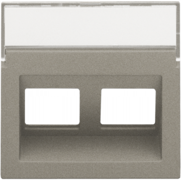 Niko centraalplaat data 2x RJ schuine uitgang - Intense Bronze (123-65400)