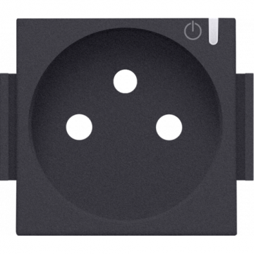 Niko centraalplaat voor stopcontact SmartHome Zigbee met penaarde en kinderveiligheid - Intense Antraciet (122-66630)