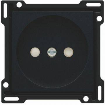 Niko centraalplaat voor stopcontact zonder aarding met kinderveiligheid inbouwdiepte 21mm - Intense Matt Black (161-66501)