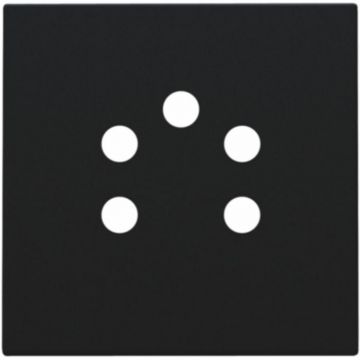 Niko centraalplaat voor 5-polige telefooncontactdoos - Intense Matt Black (161-69001)