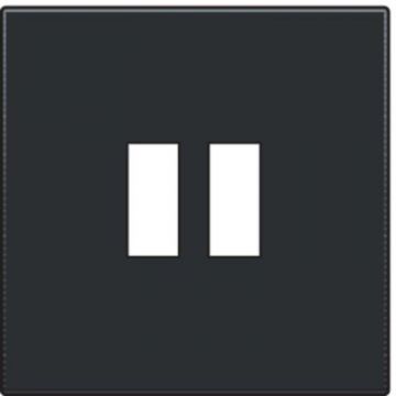 Niko centraalplaat voor dubbele USB-A-lader - Intense Matt Black (161-68001)