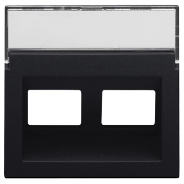 Niko centraalplaat data 2x RJ45 schuine uitgang black coated (161-65400)