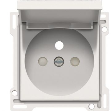 Niko centraalplaat voor stopcontact met klapdeksel, penaarde en kinderveiligheid inbouwdiepte 28,5mm - Original White (101-66603)