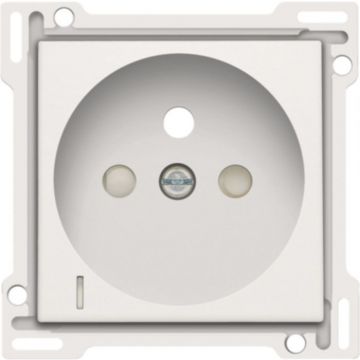 Niko centraalplaat voor stopcontact met penaarde, kinderveiligheid en spanningsaanduiding inbouwdiepte 34mm - Original White (101-66607)