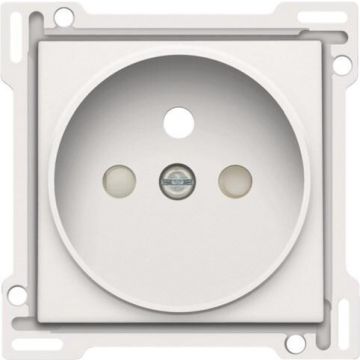 Niko centraalplaat voor stopcontact met penaarde, kinderveiligheid, inbouwdiepte 21mm - Pure Steel White (154-66101)