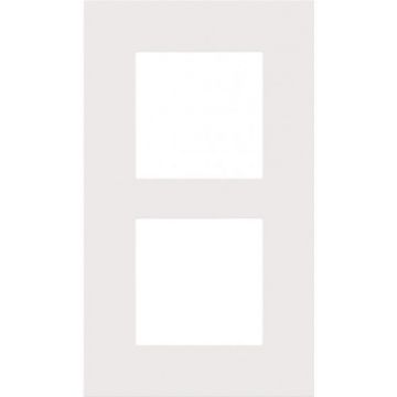 Niko tweevoudige afdekplaat 60mm centerafstand - Pure Steel White (154-76200)