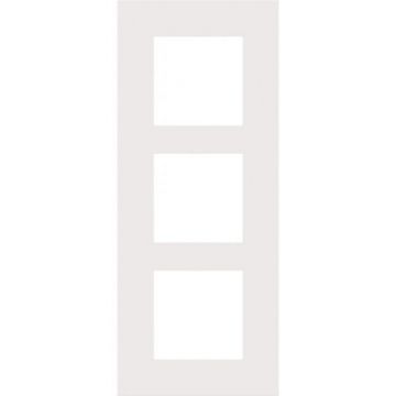 Niko drievoudige afdekplaat 60mm verticale centerafstand - Pure Steel White (154-76300)