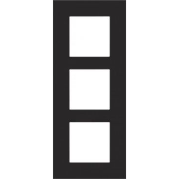Niko drievoudige afdekplaat 60mm verticale centerafstand - Pure Steel Black (161-76300)