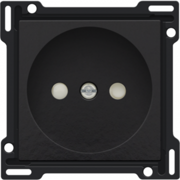 Niko afwerking voor stopcontact zonder aarding met kinderveiligheid inbouwdiepte 21mm - Pure Bakelite Piano Black (200-66501)