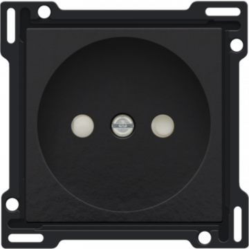 Niko centraalplaat voor stopcontact zonder aarding met kinderveiligheid inbouwdiepte 21mm - Pure Bakelite Piano Black (200-66501)