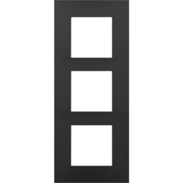 Niko afdekplaat 3-voudig 60mm centerafstand - Pure Bakelite Piano Black (200-76300)
