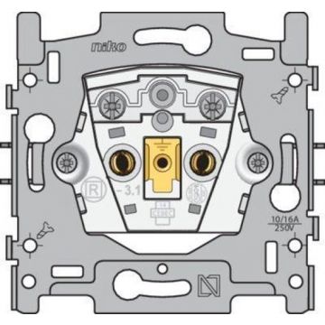 Niko sokkel stopcontact zonder aarding 16A diepte 21mm met schroefklemmen en klauwen (170-31100)