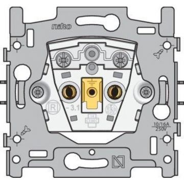 Niko sokkel stopcontact zonder aarding 16A diepte 21mm met schroefklemmen en klauwen (170-31100)