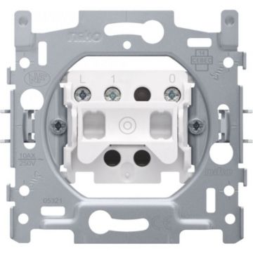 Niko drukknop impulsdrukker schakelaar met drie aansluitklemmen NO 10A met schroefklemmen en klauwen (170-00000)