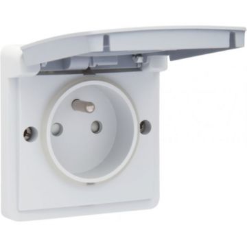 Niko stopcontact met penaarde 16A 250V met insteekklemmen (zonder opbouwbehuizing) - Hydro grijs (700-36605)