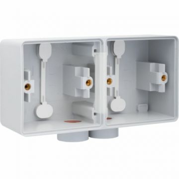 Niko tweevoudige horizontale opbouwdoos leeg met 2x M20 ingang - Hydro grijs (700-84802)