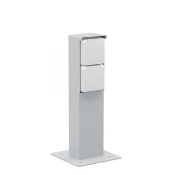Niko Hydro waterdicht tuinpaal met grondplaat met tweevoudig stopcontact met penaarde 16A 250V met insteekklemmen - grijs (700-36725)