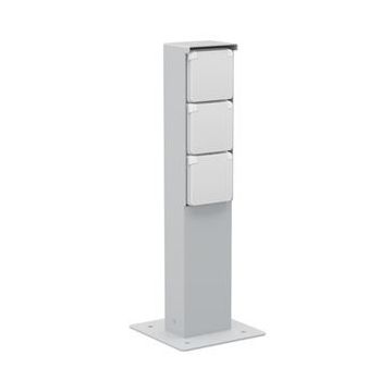 Niko Hydro waterdicht tuinpaal met grondplaat met drievoudig stopcontact met penaarde 16A 250V met insteekklemmen - grijs (700-36735)
