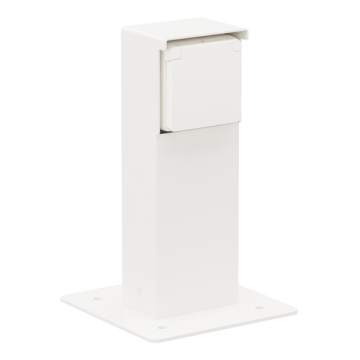 Niko Hydro waterdicht tuinpaal met grondplaat met enkelvoudig stopcontact met penaarde 16A 250V met insteekklemmen - wit (701-36715)