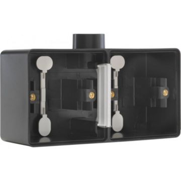 Niko Hydro waterdicht tweevoudige horizontale opbouwdoos leeg met 1x M20 ingang - zwart (761-84801)