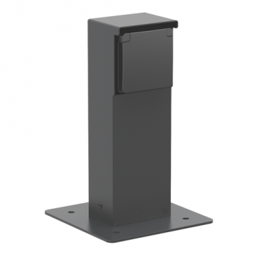 Niko Hydro waterdicht tuinpaal met grondplaat met enkelvoudig stopcontact met penaarde 16A 250V met insteekklemmen - zwart (761-36715)