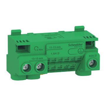 Schneider Electric pragma aardingsklem 14 aansluitingen groen (LGYTE14)