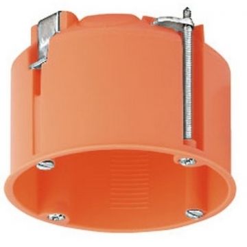 Helia hollewand plafond aansluitdoos met metalen schroefdraad voor lamphaak met schroeven 47mm diep 68mm diameter - oranje (9063-50)