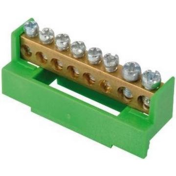 Kopp aarddingsrail 2x 25mm2 en 6x 6mm2 groen (33366393)