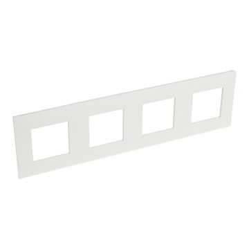 Legrand afdekplaat stopcontact 4-voudig 71mm centerafstand horizontaal - Valena Next Wit Opaal (741104)