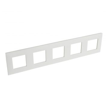 Legrand afdekplaat stopcontact 5-voudig 71mm centerafstand horizontaal - Valena Next Wit Opaal (741105)