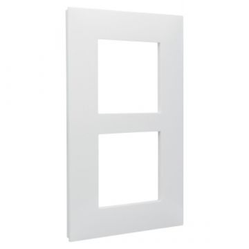 Legrand afdekplaat stopcontact 2-voudig 57mm centerafstand verticaal - Valena Next Wit Opaal (741108)