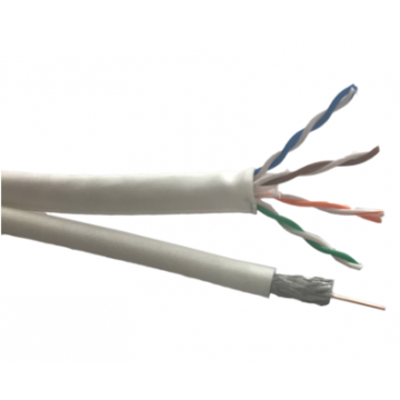 Technetix combi-kabel coax RG59T 75 Ohm en UTP CAT6 20 meter - wit (19012509)