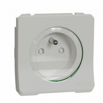 Schneider Electric opbouw stopcontact 1-voudig met penaarde en klapdeksel IP55 - Mureva wit (MUR39133)