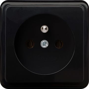 Kopp stopcontact 1-voudig penaarde - Standard zwart (108105009)