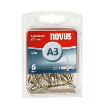 Novus rivet blinkklinknagel A3 X 6 Alu SB, 30 pcs. (045-0020)